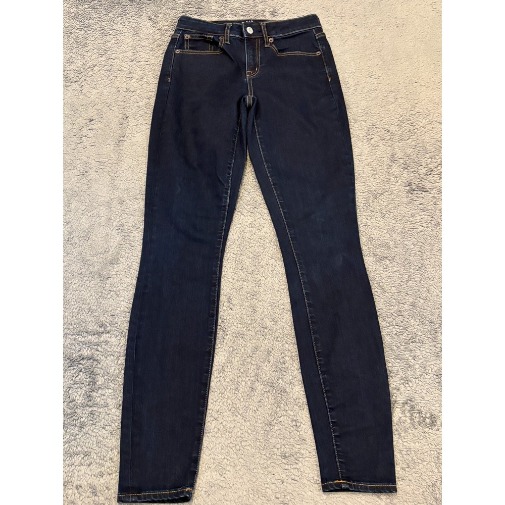 Gap Jeans Womens 2/26 Curvy True Skinny Denim Blue Dark Wash Tall